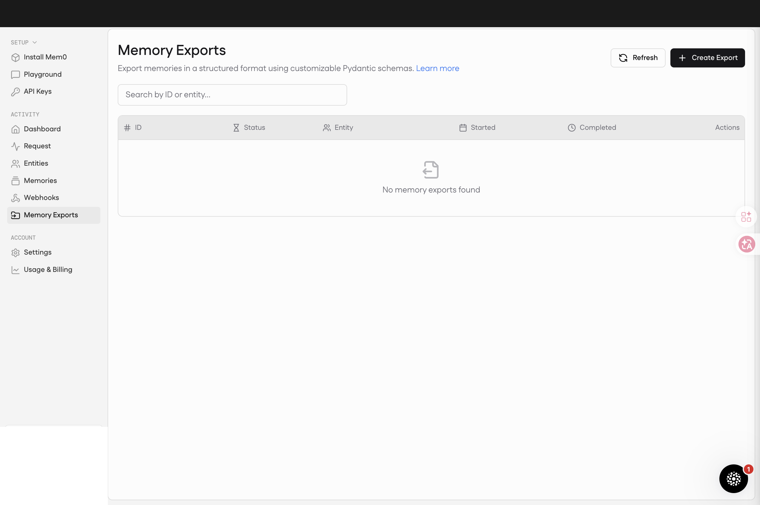 Memory Exports — 用 Pydantic schema 自定義匯出格式